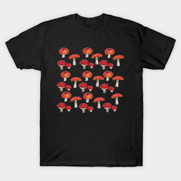 Amanita Mushrooms T-Shirt by Manitarka